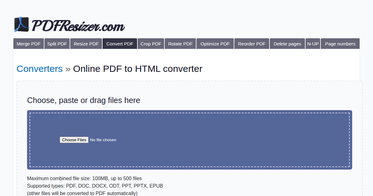 Free PDF to HTML Converter Online